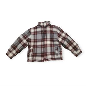 Elevani Kids Red Plaid Flannel Full Zip Jacket sz 2T